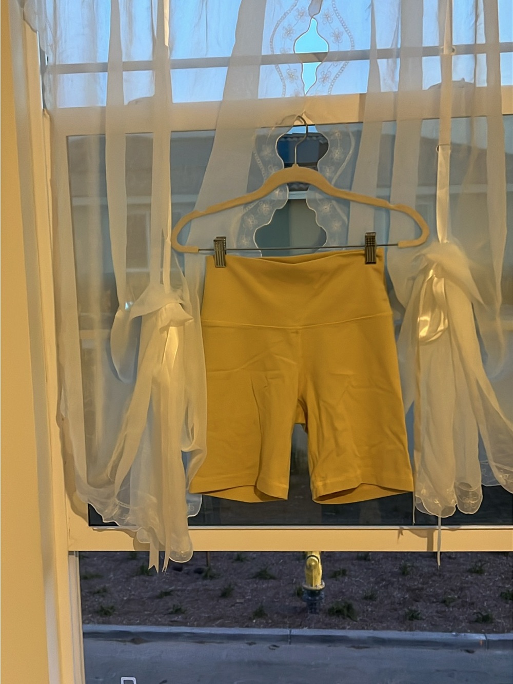 Aritzia Yellow High-Rise Bike Shorts